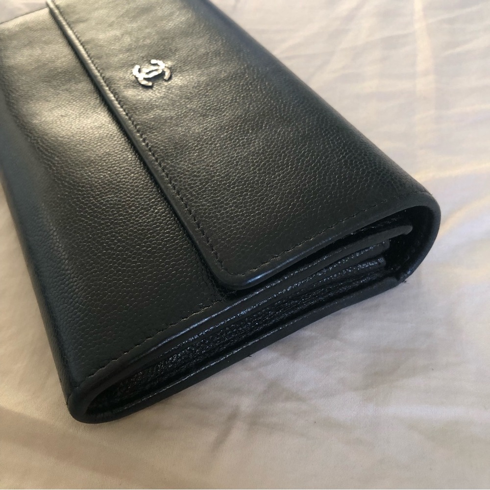 Chanel Caviar Leather Wallet Black with Silver Hardware - Picture 6 of 12